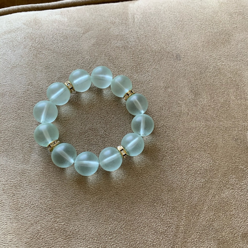 J crew bracelet light blue with rhinestone accent - Picture 2 of 2